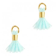 Mini Kwastje Ibiza style 0.7cm Gold-splash blue